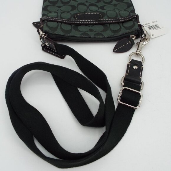 COACH Forest Green Pen Signature Swing Pack Crossbody Bag NWT - Picture 5 of 14